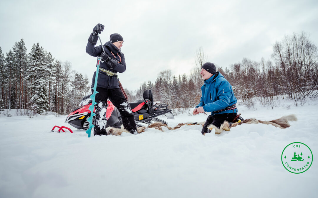 FISHING EXPERIENCE BY ELECTRIC SNOWMOBILE, Luosto